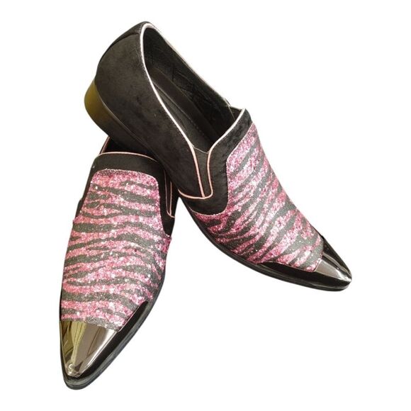 MEN'S AMALI EXOTIC SPARKLE SLIP ON WITH METAL TOE. SCOTT - Picture 2 of 7